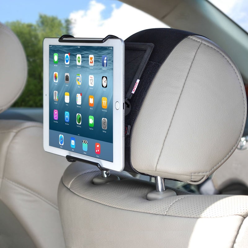TFY Universal Car Headrest Mount Holder with Angle- Adjustable Holding Clamp for 6-12.9 Inch Tablets - Image 1